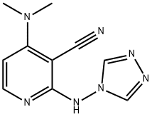 4-(DIMETHYLAMINO)-2-(4H-1,2,4-TRIAZOL-4-YLAMINO)NICOTINONITRILE 结构式