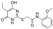 2-[(5-ETHYL-4-HYDROXY-6-OXO-1,6-DIHYDROPYRIMIDIN-2-YL)THIO]-N-(2-METHOXYPHENYL)ACETAMIDE 结构式