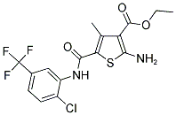 2-AMINO-5-(2-CHLORO-5-TRIFLUOROMETHYL-PHENYLCARBAMOYL)-4-METHYL-THIOPHENE-3-CARBOXYLIC ACID ETHYL ESTER 结构式