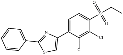 2,3-DICHLORO-4-(2-PHENYL-1,3-THIAZOL-4-YL)PHENYL ETHYL SULFONE 结构式