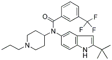 N-(2-TERT-BUTYL-(1H)-INDOL-5-YL)-N-(1-PROPYLPIPERIDIN-4-YL)-3-(TRIFLUOMETHYL)BENZAMIDE 结构式