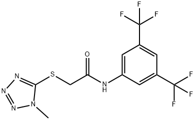 N-[3,5-BIS(TRIFLUOROMETHYL)PHENYL]-2-[(1-METHYL-1H-1,2,3,4-TETRAAZOL-5-YL)SULFANYL]ACETAMIDE 结构式