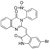 2-[(Z)-(5-Bromo-2-oxo-1,2-dihydro-3H-indol-3-ylidene)methyl]-3-(2-nitrophenyl)quinazolin-4(3H)-one 结构式
