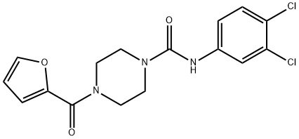 N-(3,4-DICHLOROPHENYL)(4-(2-FURYLCARBONYL)PIPERAZINYL)FORMAMIDE 结构式