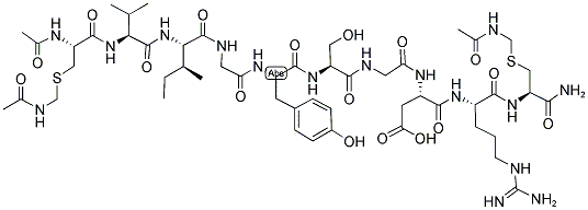 AC-CYS(ACM)-VAL-ILE-GLY-TYR-SER-GLY-ASP-ARG-CYS(ACM)-NH2 结构式