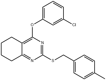 3-CHLOROPHENYL 2-[(4-METHYLBENZYL)SULFANYL]-5,6,7,8-TETRAHYDRO-4-QUINAZOLINYL ETHER 结构式