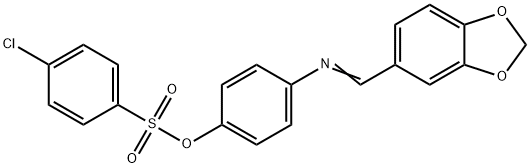 4-[(1,3-BENZODIOXOL-5-YLMETHYLENE)AMINO]PHENYL 4-CHLOROBENZENESULFONATE 结构式