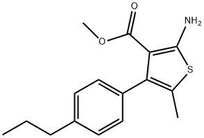 2-氨基-5-甲基-4-(4-丙基苯基)噻吩-3-羧酸甲酯 结构式