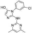 1-(3-CHLOROPHENYL)-2-[(4,6-DIMETHYLPYRIMIDIN-2-YL)AMINO]-1H-IMIDAZOL-5-OL 结构式