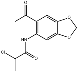 N-(6-ACETYLBENZO[D]1,3-DIOXOLAN-5-YL)-2-CHLOROPROPANAMIDE 结构式
