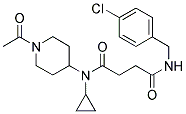 N-(1-ACETYLPIPERIDIN-4-YL)-4-[(4-CHLOROBENZYL)AMINO]-N-CYCLOPROPYL-4-OXOBUTANAMIDE 结构式