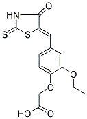 {2-ETHOXY-4-[(Z)-(4-OXO-2-THIOXO-1,3-THIAZOLIDIN-5-YLIDENE)METHYL]PHENOXY}ACETIC ACID 结构式