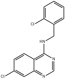 7-CHLORO-N-(2-CHLOROBENZYL)-4-QUINAZOLINAMINE 结构式