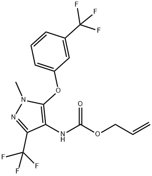ALLYL N-(1-METHYL-3-(TRIFLUOROMETHYL)-5-[3-(TRIFLUOROMETHYL)PHENOXY]-1H-PYRAZOL-4-YL)CARBAMATE 结构式