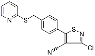 3-CHLORO-5-(4-[(PYRIDIN-2-YLTHIO)METHYL]PHENYL)ISOTHIAZOLE-4-CARBONITRILE 结构式