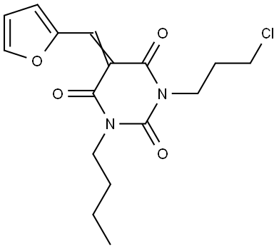 1-Butyl-3-(3-chloropropyl)-5-(2-furylmethylene)-2,4,6(1H,3H,5H)-pyrimidinetrione 结构式