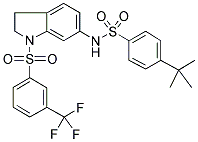 4-TERT-BUTYL-N-[2,3-DIHYDRO-1-[[3-(TRIFLUOROMETHYL)PHENYL]SULPHONYL]-(1H)-INDOL-6-YL]BENZENESULPHONAMIDE 结构式