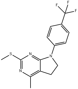 4-METHYL-2-(METHYLSULFANYL)-7-[4-(TRIFLUOROMETHYL)PHENYL]-6,7-DIHYDRO-5H-PYRROLO[2,3-D]PYRIMIDINE 结构式