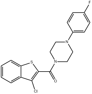 (3-CHLORO-1-BENZOTHIOPHEN-2-YL)[4-(4-FLUOROPHENYL)PIPERAZINO]METHANONE 结构式