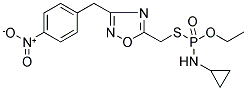 [3-(4-Nitrobenzyl)-1,2,4-oxadiazol-5-ylmethylthio]cyclopropylamido ethylphosphate 结构式