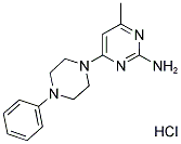 4-METHYL-6-(4-PHENYLPIPERAZINYL)PYRIMIDINE-2-YLAMINE, HYDROCHLORIDE 结构式