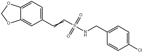 (E)-2-(1,3-BENZODIOXOL-5-YL)-N-(4-CHLOROBENZYL)-1-ETHENESULFONAMIDE 结构式