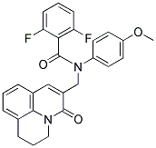 N-[(2,3-DIHYDRO-5-OXO-(1H,5H)-BENZO[IJ]QUINOLIZIN-6-YL)METHYL]-2,6-DIFLUORO-N-(4-METHOXYPHENYL)BENZAMIDE 结构式