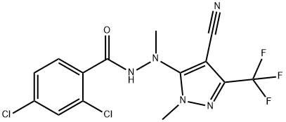 2,4-DICHLORO-N'-[4-CYANO-1-METHYL-3-(TRIFLUOROMETHYL)-1H-PYRAZOL-5-YL]-N'-METHYLBENZENECARBOHYDRAZIDE 结构式