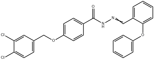 4-[(3,4-DICHLOROBENZYL)OXY]-N'-[(E)-(2-PHENOXYPHENYL)METHYLIDENE]BENZENECARBOHYDRAZIDE 结构式