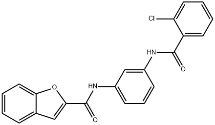 N-{3-[(2-CHLOROBENZOYL)AMINO]PHENYL}-1-BENZOFURAN-2-CARBOXAMIDE 结构式