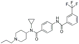 N-CYCLOPROPYL-N-(1-PROPYLPIPERIDIN-4-YL)-4-[(3-TRIFLUOROMETHYL)BENZAMIDO]BENZAMIDE 结构式