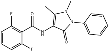 (2,6-DIFLUOROPHENYL)-N-(2,3-DIMETHYL-5-OXO-1-PHENYL(3-PYRAZOLIN-4-YL))FORMAMIDE 结构式