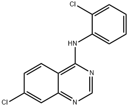 7-CHLORO-N-(2-CHLOROPHENYL)-4-QUINAZOLINAMINE 结构式