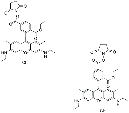 5-(AND-6)-CARBOXYRHODAMINE 6G, SUCCINIMIDYL ESTER 结构式