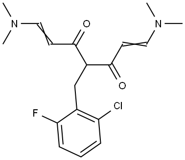 (1Z,6E)-4-(2-Chloro-6-fluorobenzyl)-1,7-bis(dimethylamino)-1,6-heptadiene-3,5-dione 结构式