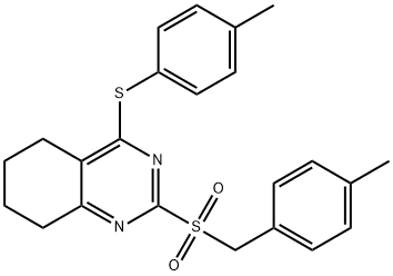 2-[(4-METHYLBENZYL)SULFONYL]-4-[(4-METHYLPHENYL)SULFANYL]-5,6,7,8-TETRAHYDROQUINAZOLINE 结构式