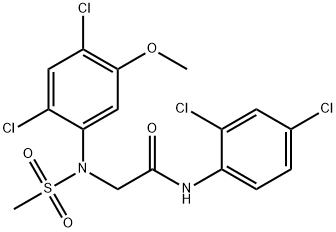 2-[2,4-DICHLORO-5-METHOXY(METHYLSULFONYL)ANILINO]-N-(2,4-DICHLOROPHENYL)ACETAMIDE 结构式