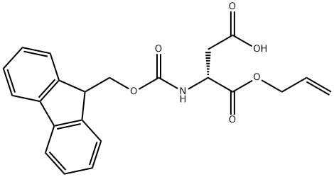 (R)-3-((((9H-芴-9-基)甲氧基)羰基)氨基)-4-(烯丙氧基)-4-氧代丁酸 结构式