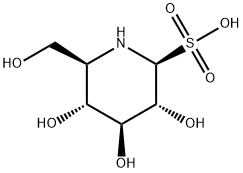 (2S,3R,4S,5R,6R)-3,4,5-三羟基-6-(羟基甲基)-2-哌啶磺酸 结构式