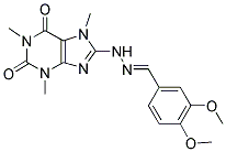 3,4-DIMETHOXYBENZALDEHYDE (1,3,7-TRIMETHYL-2,6-DIOXO-2,3,6,7-TETRAHYDRO-1H-PURIN-8-YL)HYDRAZONE 结构式