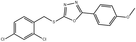 2-[(2,4-DICHLOROBENZYL)SULFANYL]-5-(4-METHOXYPHENYL)-1,3,4-OXADIAZOLE 结构式