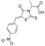 2-[(5Z)-5-(4-NITROBENZYLIDENE)-4-OXO-2-THIOXO-1,3-THIAZOLIDIN-3-YL]PROPANOIC ACID 结构式