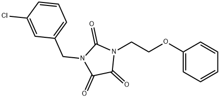 1-(3-CHLOROBENZYL)-3-(2-PHENOXYETHYL)-1H-IMIDAZOLE-2,4,5(3H)-TRIONE 结构式