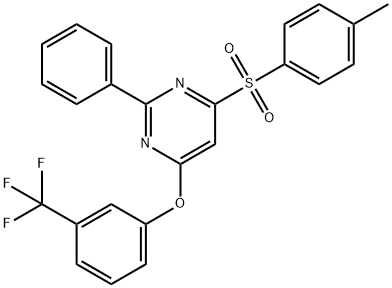 4-METHYLPHENYL 2-PHENYL-6-[3-(TRIFLUOROMETHYL)PHENOXY]-4-PYRIMIDINYL SULFONE 结构式