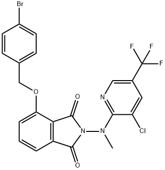 4-[(4-BROMOBENZYL)OXY]-2-[[3-CHLORO-5-(TRIFLUOROMETHYL)-2-PYRIDINYL](METHYL)AMINO]-1H-ISOINDOLE-1,3(2H)-DIONE 结构式