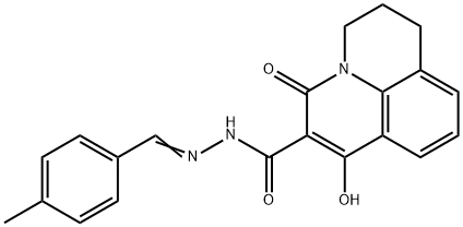 7-HYDROXY-N'-[(E)-(4-METHYLPHENYL)METHYLIDENE]-5-OXO-2,3-DIHYDRO-1H,5H-PYRIDO[3,2,1-IJ]QUINOLINE-6-CARBOHYDRAZIDE 结构式