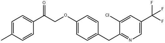 2-(4-([3-CHLORO-5-(TRIFLUOROMETHYL)-2-PYRIDINYL]METHYL)PHENOXY)-1-(4-METHYLPHENYL)-1-ETHANONE 结构式