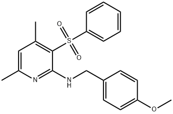 N-(4-METHOXYBENZYL)-4,6-DIMETHYL-3-(PHENYLSULFONYL)-2-PYRIDINAMINE 结构式