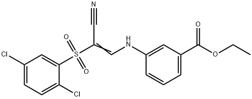 ETHYL 3-((2-((2,5-DICHLOROPHENYL)SULFONYL)-2-CYANOVINYL)AMINO)BENZOATE 结构式