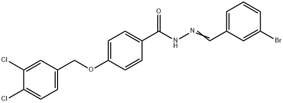 N'-[(E)-(3-BROMOPHENYL)METHYLIDENE]-4-[(3,4-DICHLOROBENZYL)OXY]BENZENECARBOHYDRAZIDE 结构式